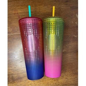 Starbucks Summer 2022 Cold Cup Set - Watermelon Gradient + Lemon Gradient (24oz)